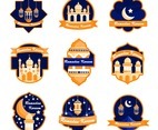 Blue and Orange Ramadan Badge
