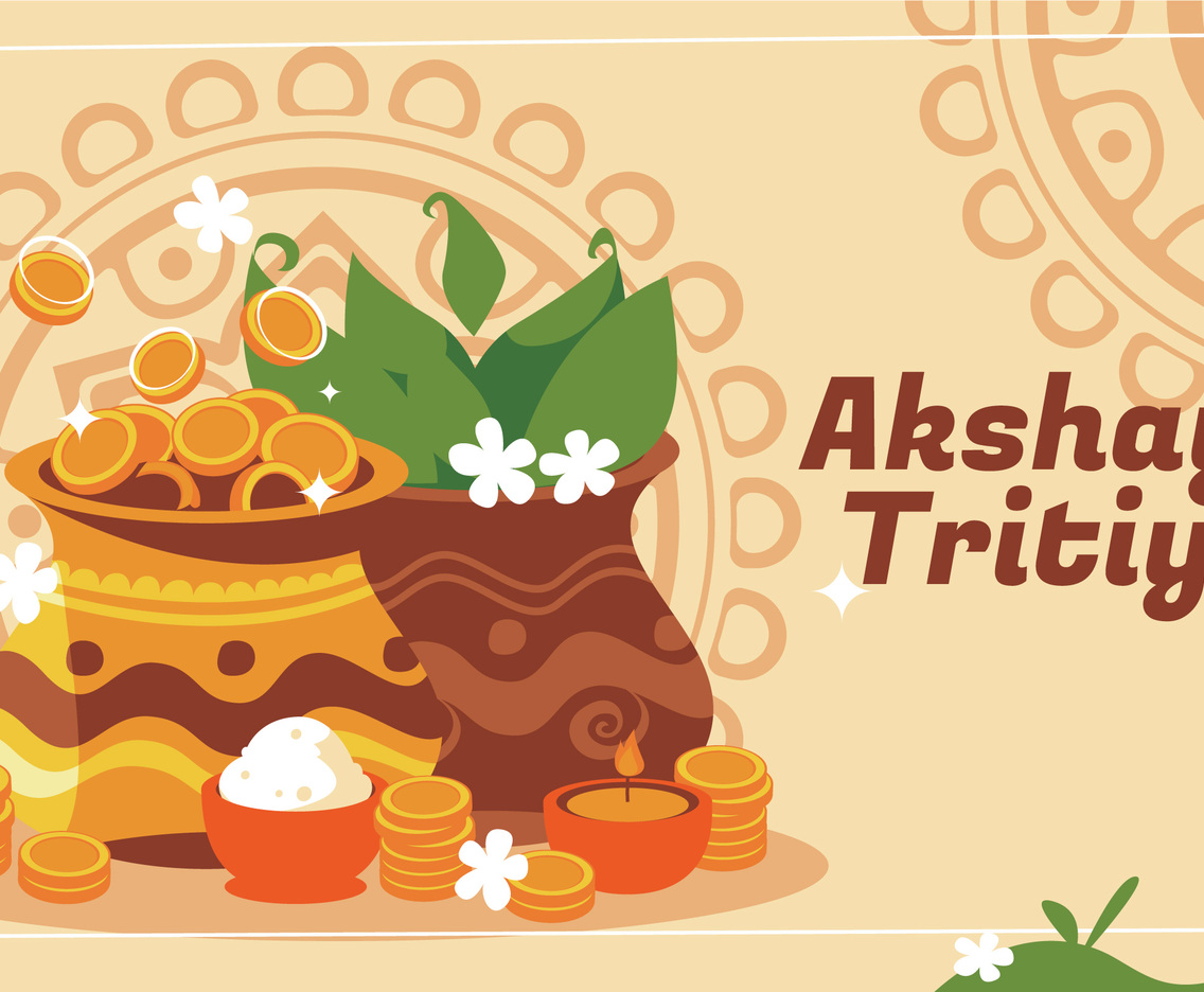 Akshaya Tritiya Background With Colorful Illustration