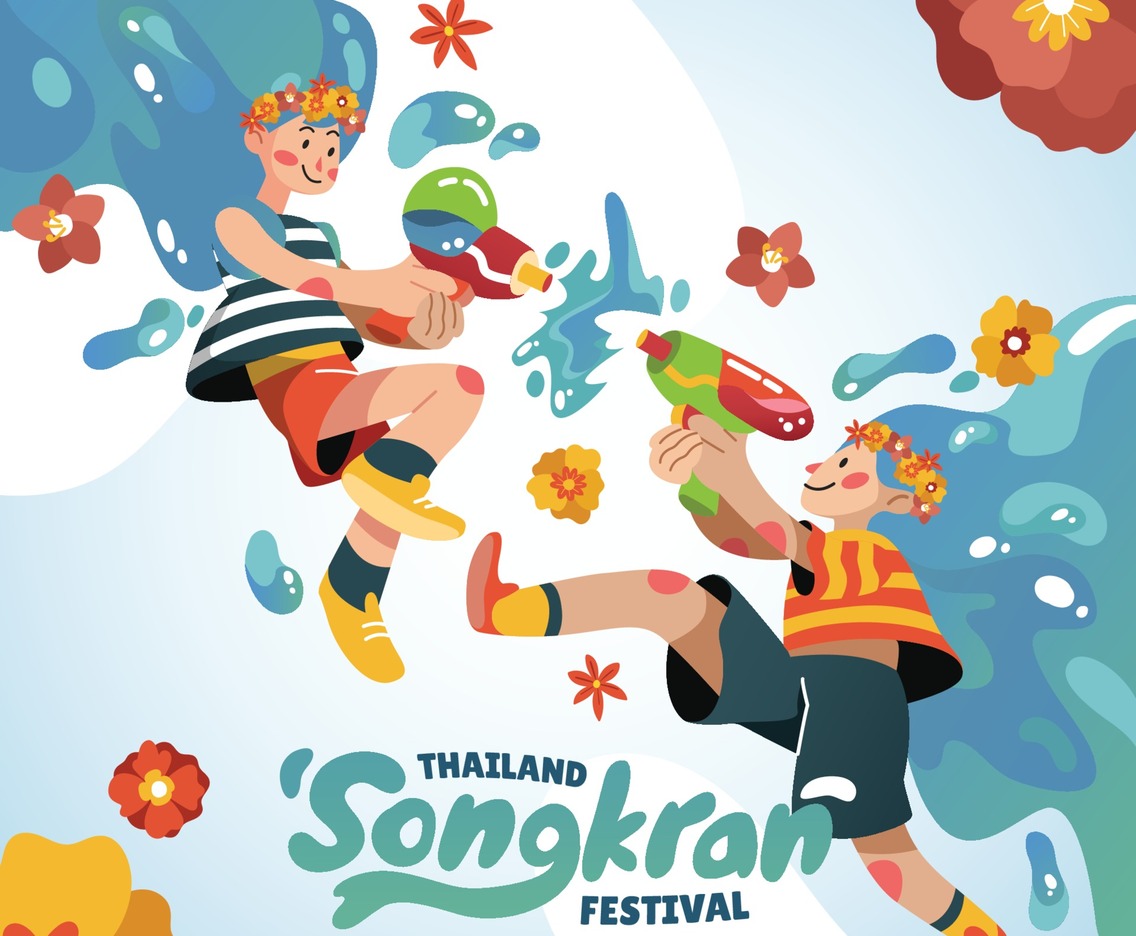 Two Long Haired Girls With Flower Crown and Water Gun