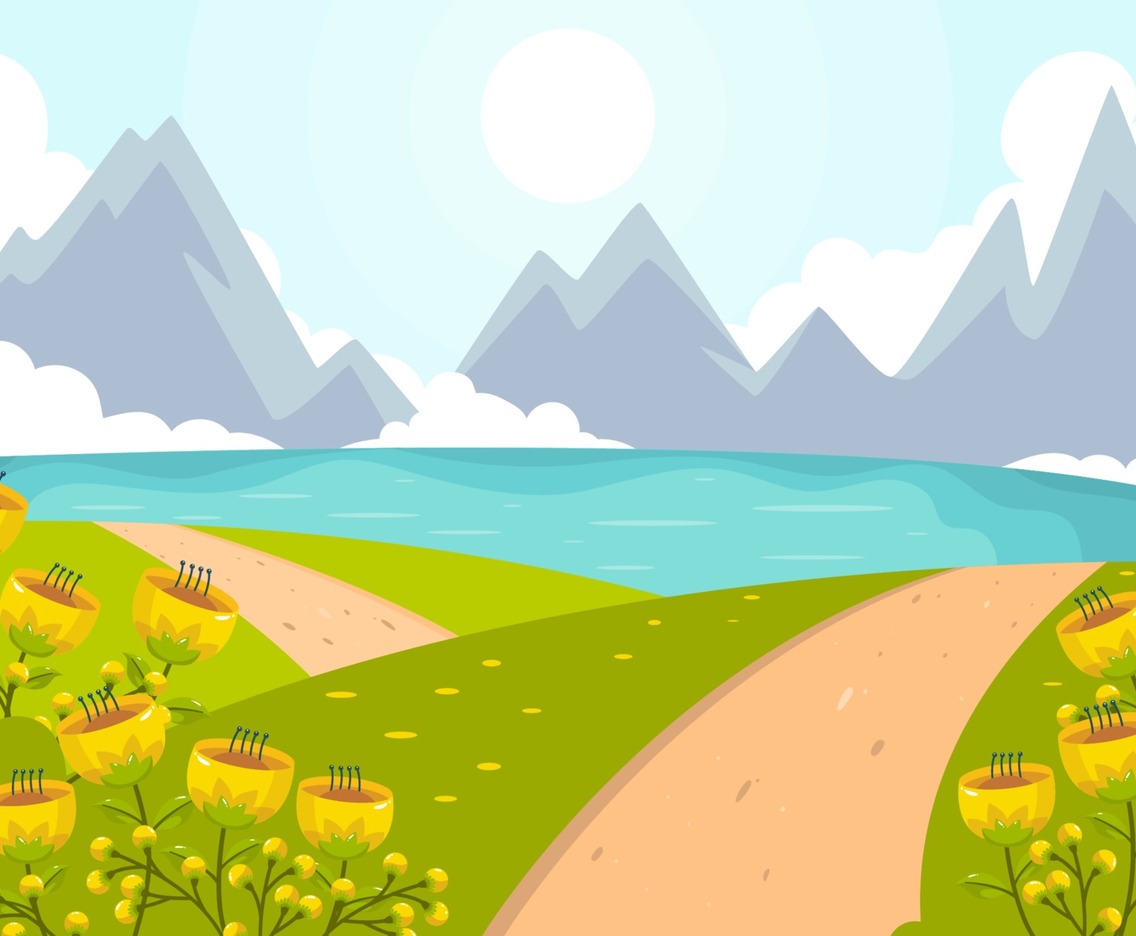 Spring Landscape With Yellow Flower Background