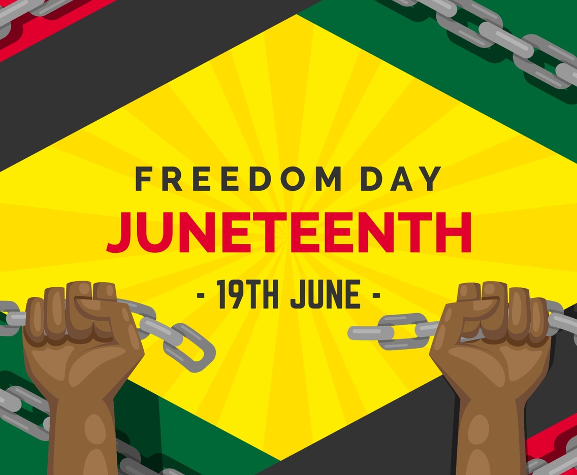 Juneteenth Background in Flat Design