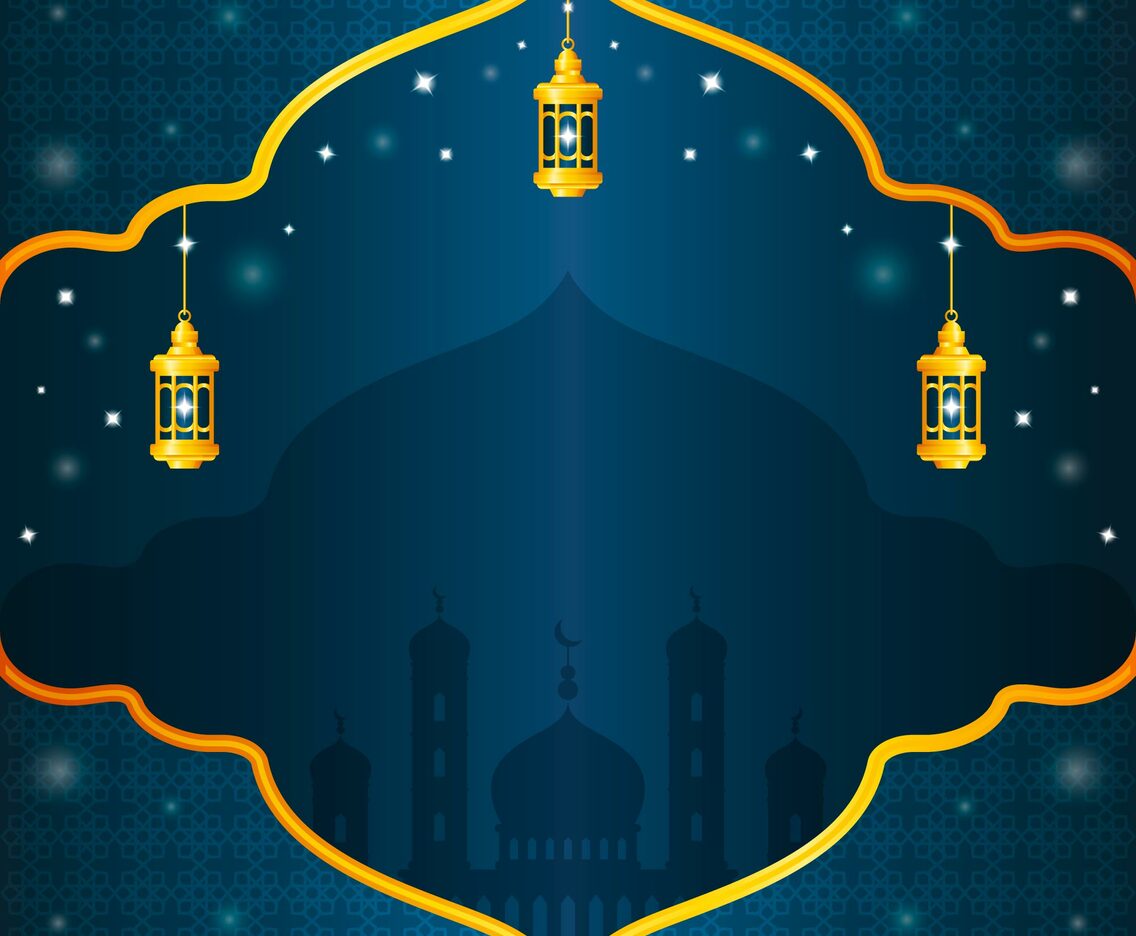 Elegant Blue Isra Miraj Background with Lantern