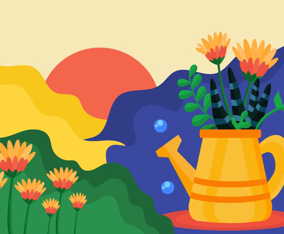 Gardening At Home with Abstract Contemporer Concept