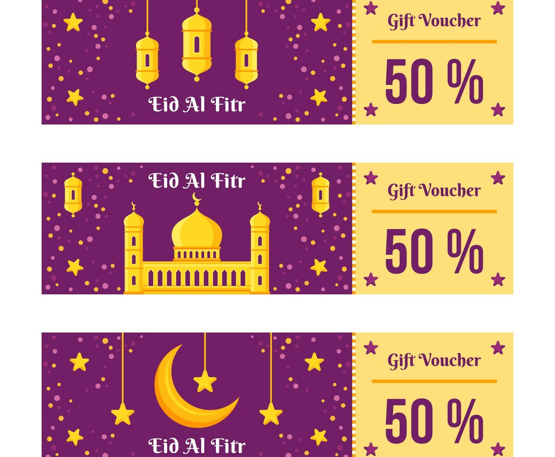 Colourful Eid Al Fitr Voucher Collection