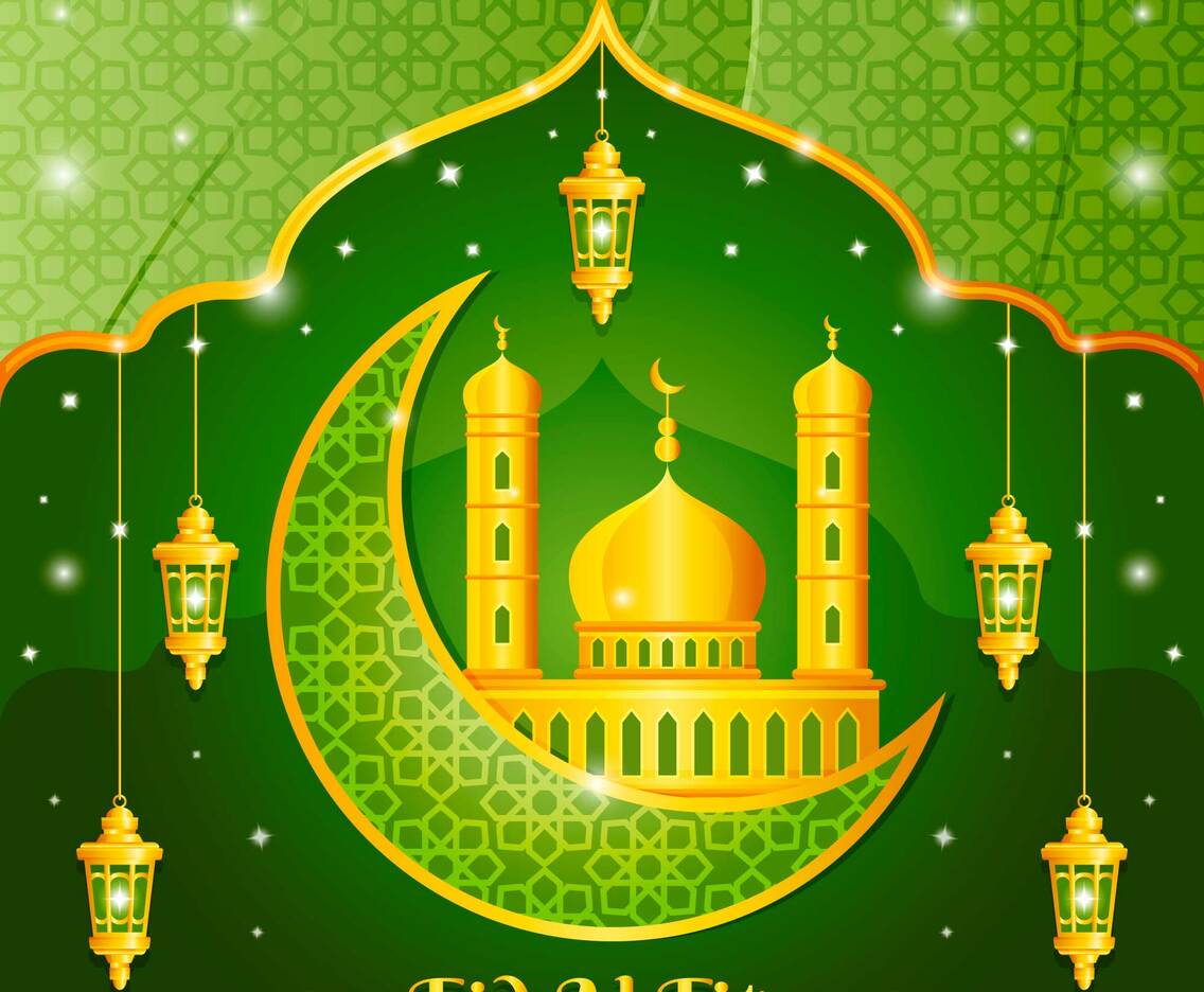 Elegant Green Gold Eid Al Fitr Concept