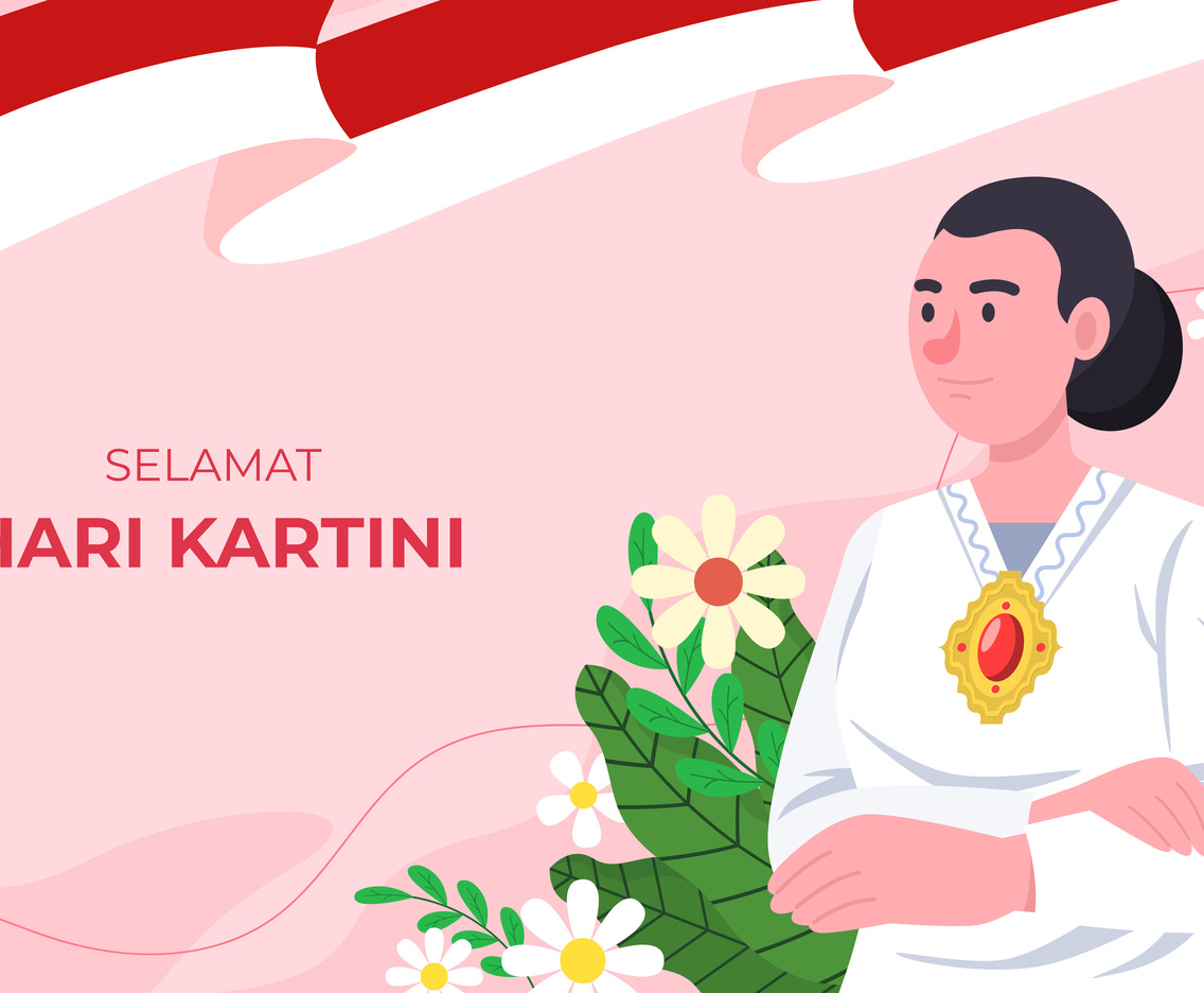 Kartini Day Festivity Background White and Yellow Flower