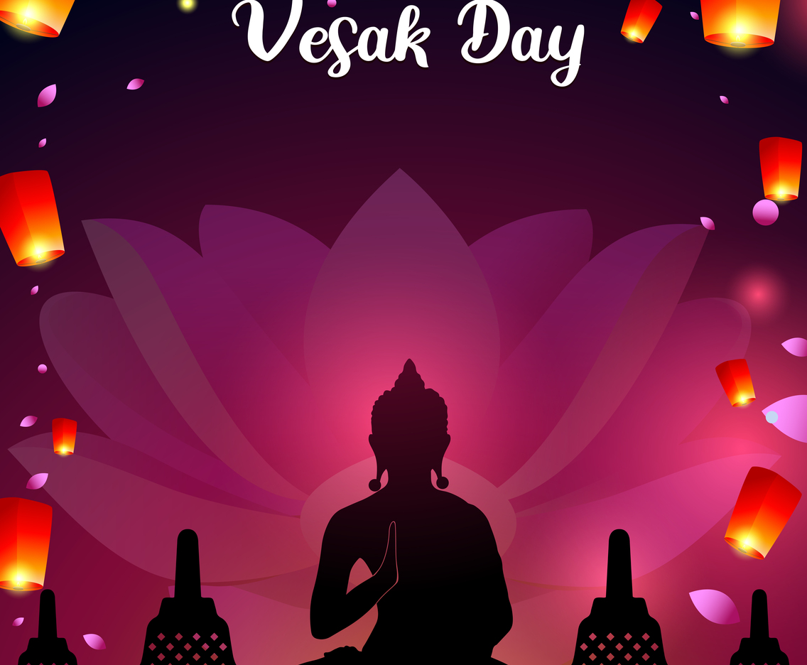 Vesak Day with The Sky Decorated with Lanterns
