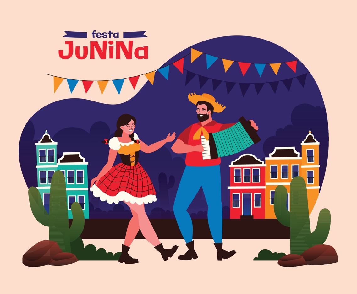 Festa Junina Celebration in Flat Style