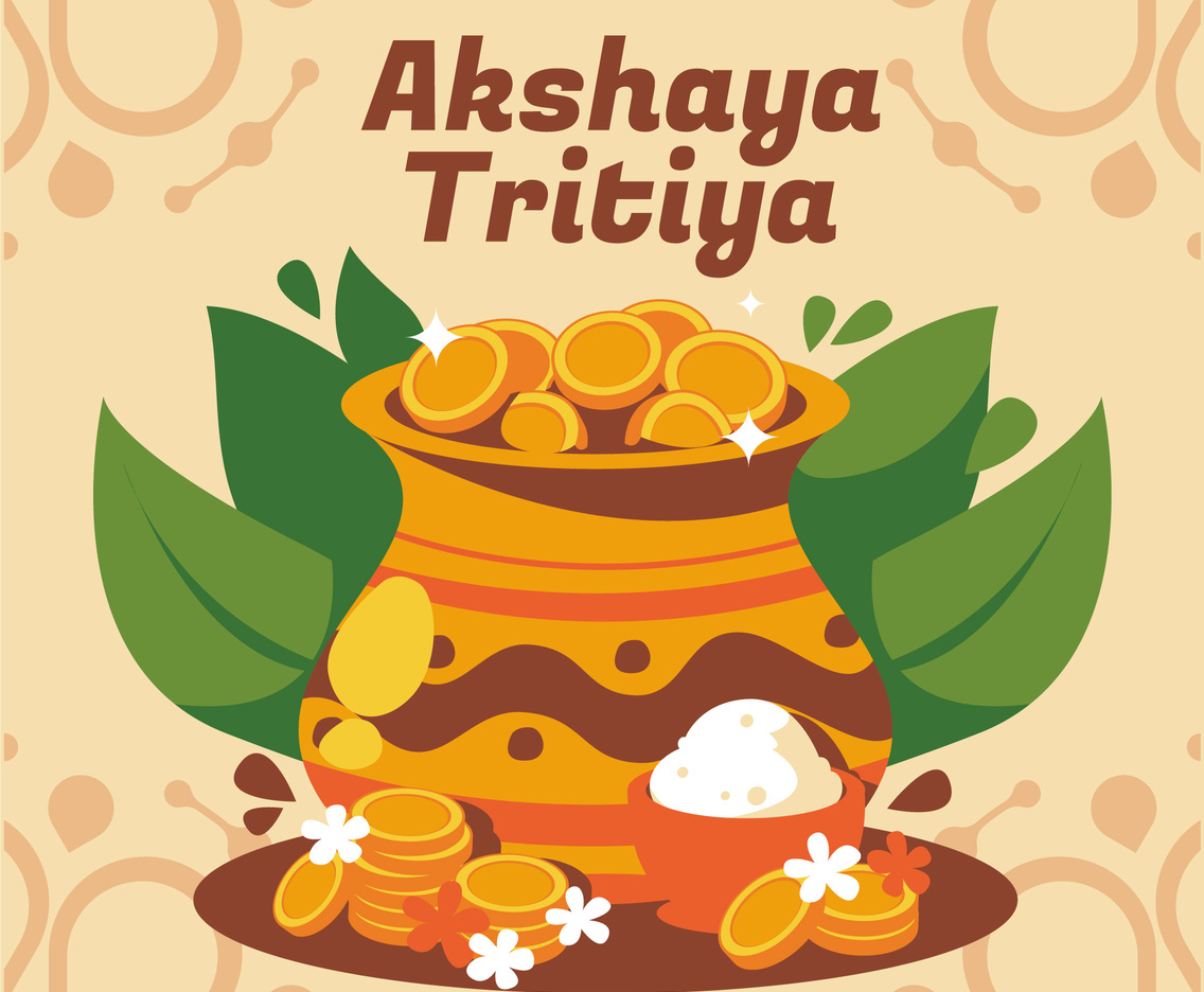 Colorful Akshaya Tritiya Concept