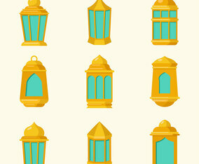 Eid Lantern Icon Set