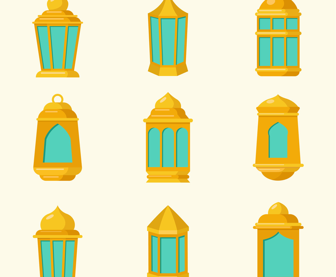 Eid Lantern Icon Set