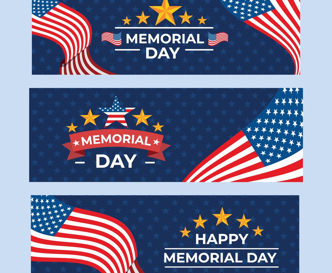 Happy Memorial Day USA Banner Collection