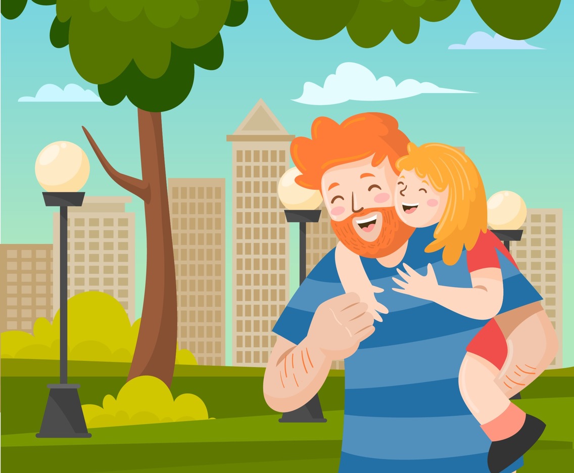 Father and Daughter in the Park