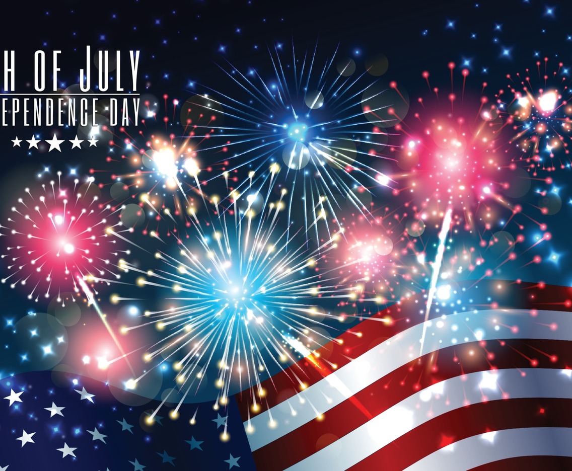 4th of July Independence Day Fireworks and Flag