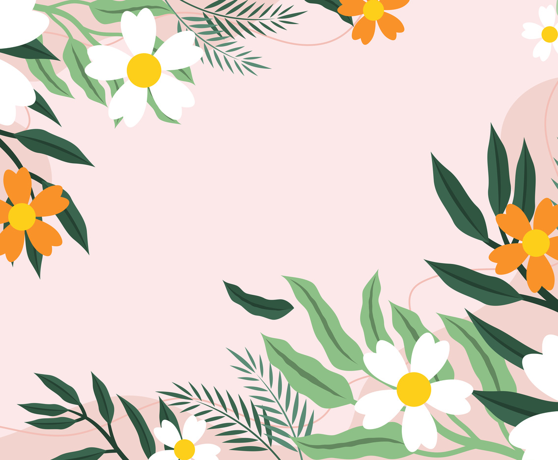 Green Color of Foliages Flat Background Design,