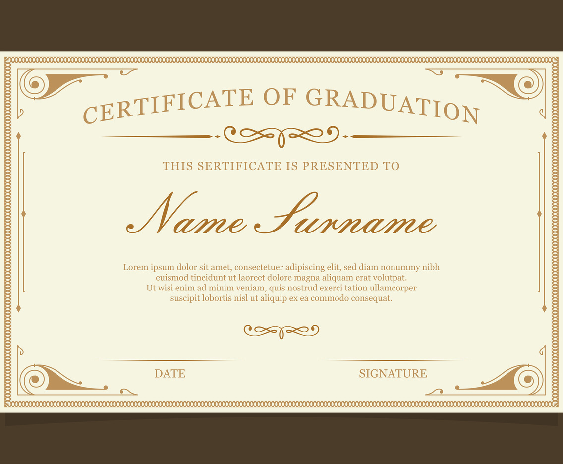 Certificate of Graduation Template Design