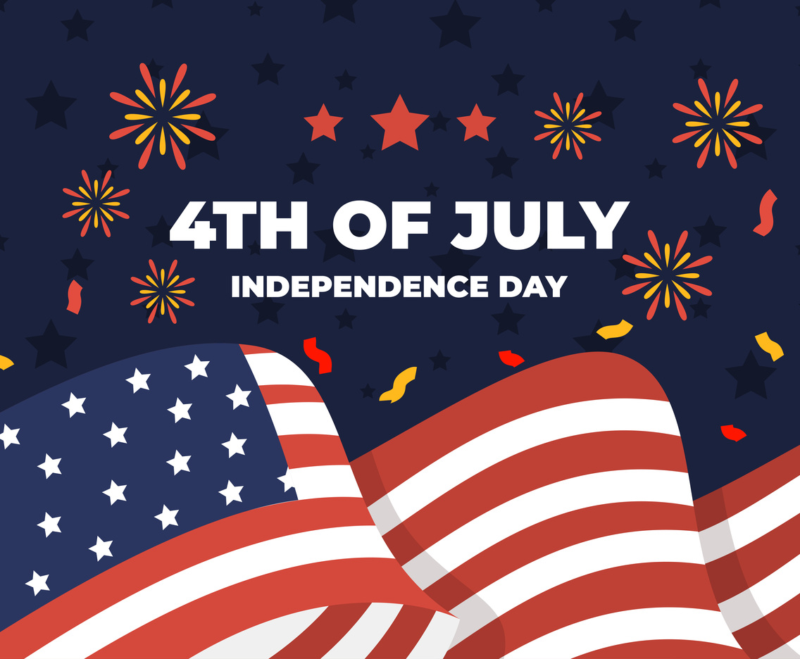 American Flag Flat Background Design