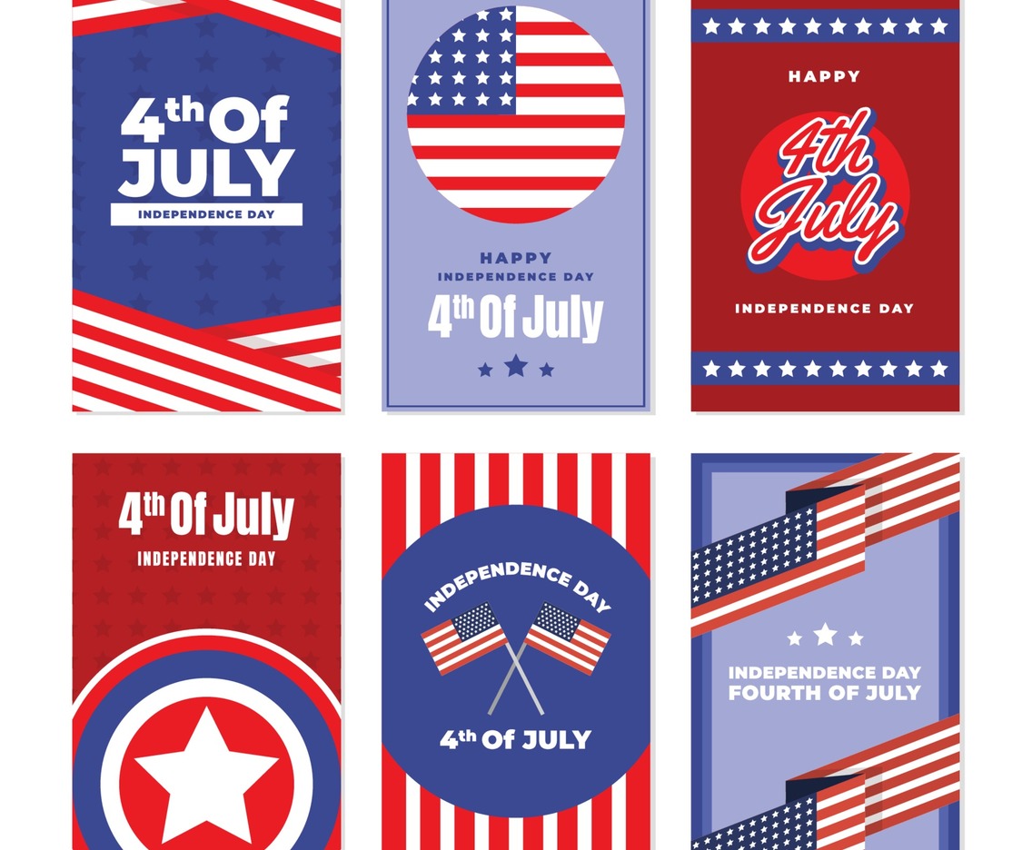 4th July Independence Day Festivity Card Set Design