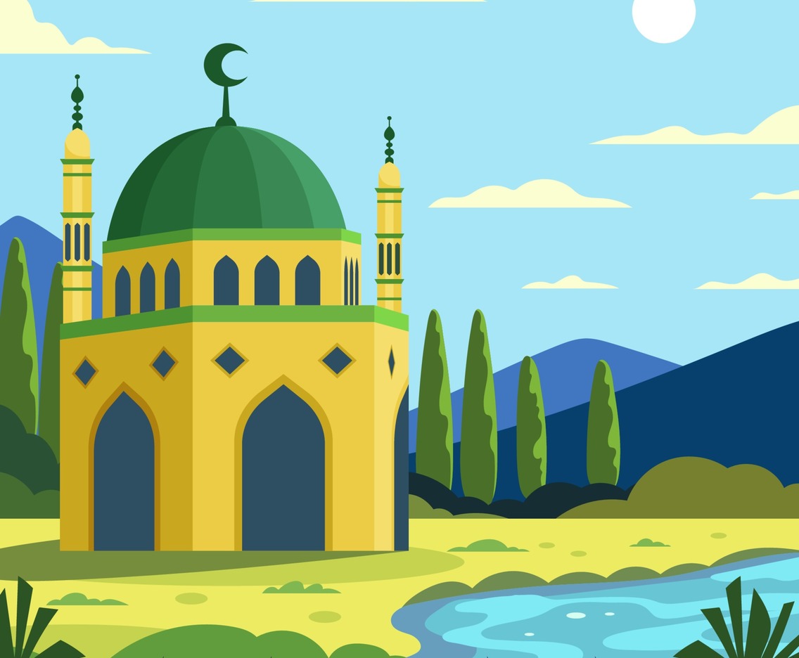 The Beauty of The Mosque with Natural View