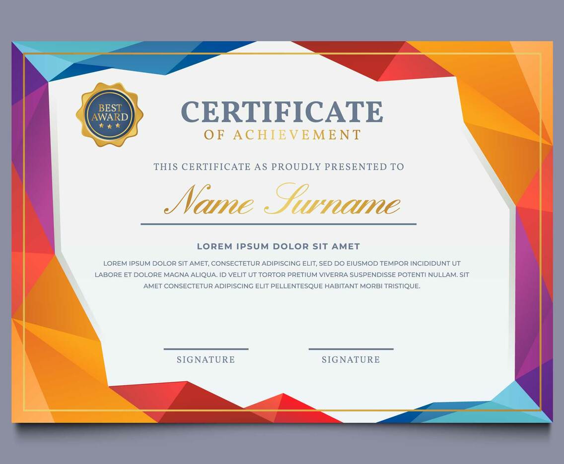 Certificate of Achievement Template