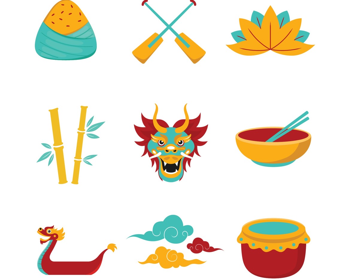 Dragon Boat Festival Icon Set