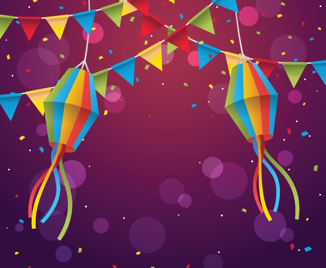 Festa Junina Festival Background with Confetti