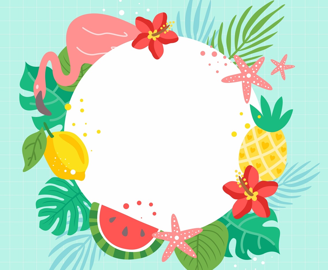 Summer Tropical Element Frame Background