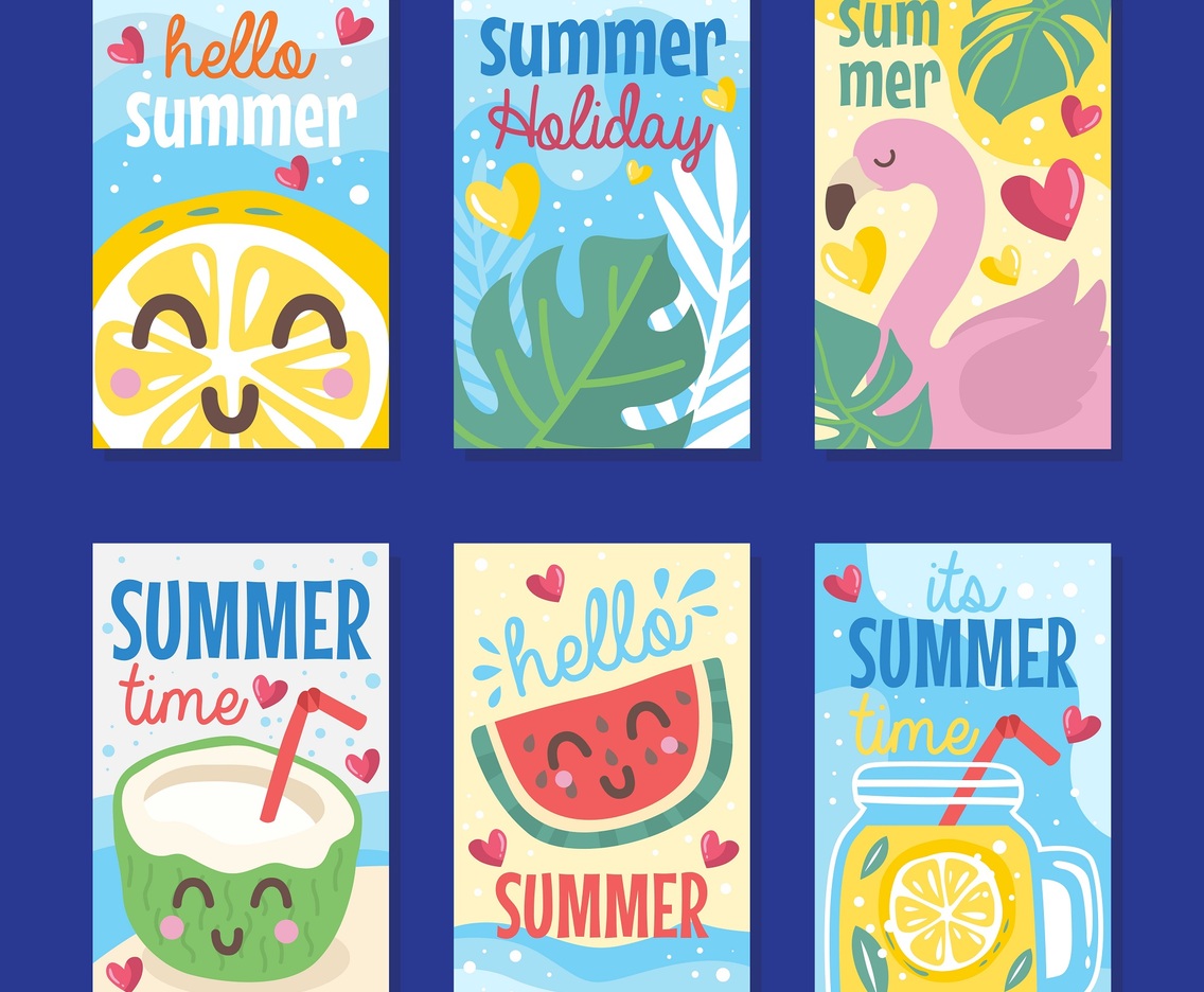 Cute Summer Greeting Card Collection