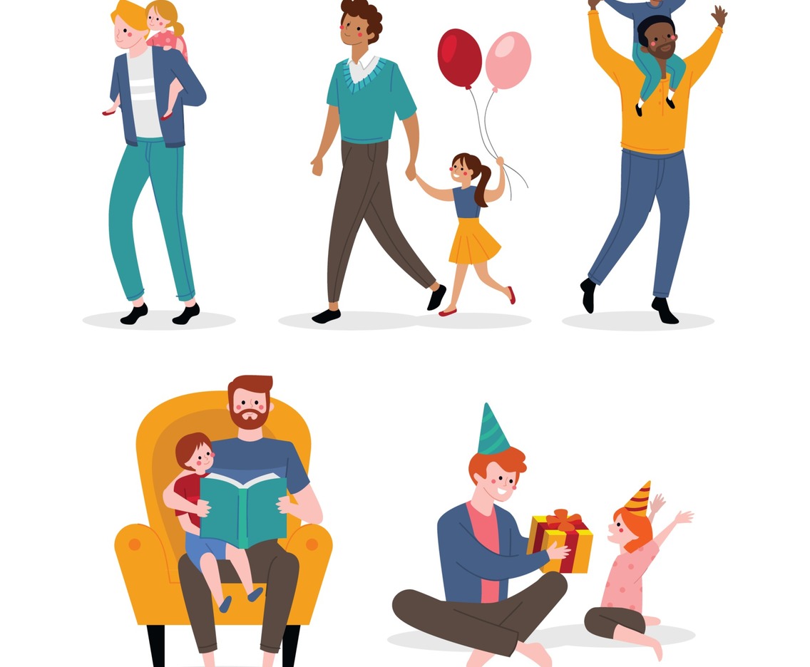 Father and Kids Playing
