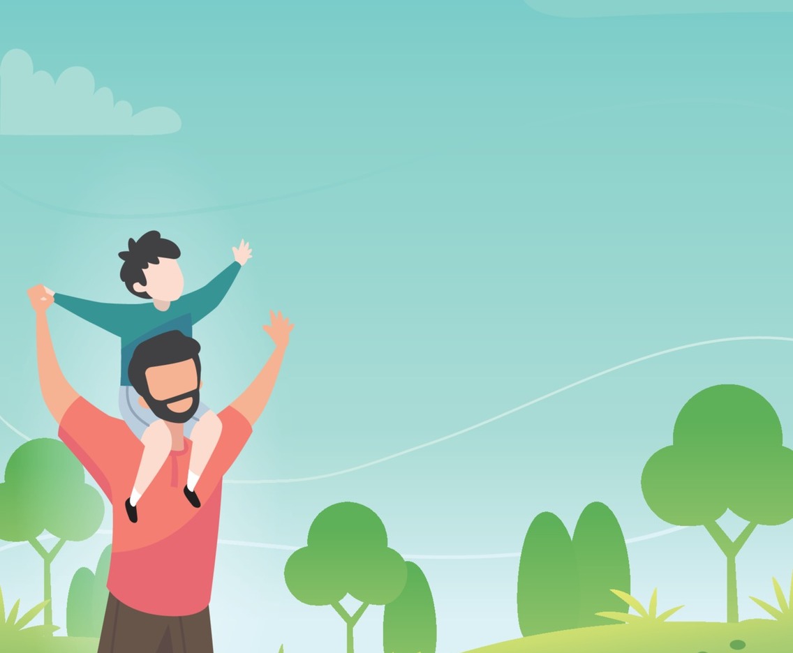 Happy Father and Son Playing in The Park