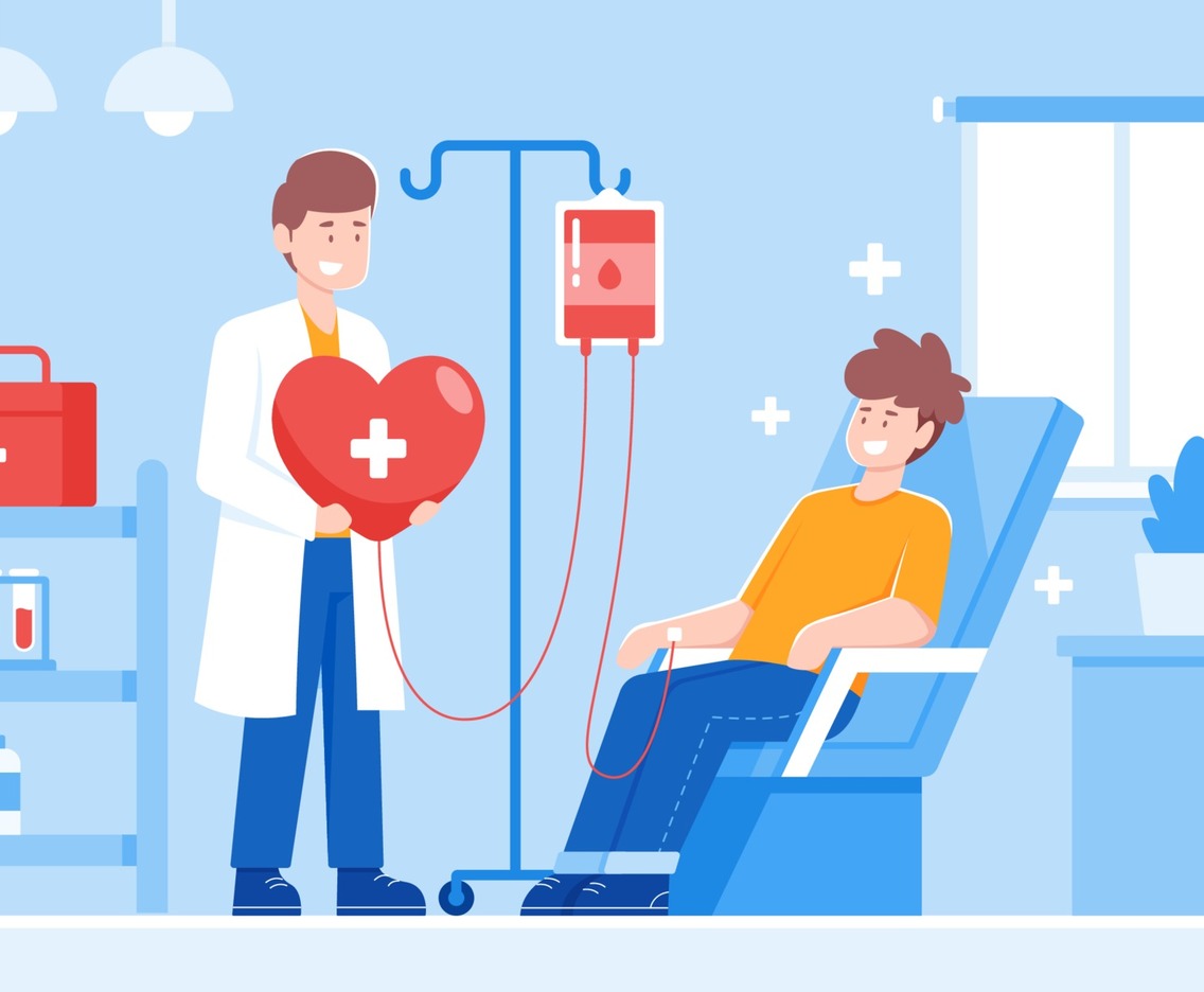 Medical Officer and Volunteer Collection Blood Donation