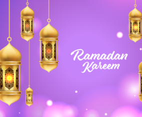 Realistic Ramadan Kareem Lantern Background