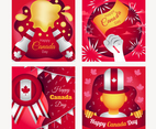 Set of Happy Canada Day Card