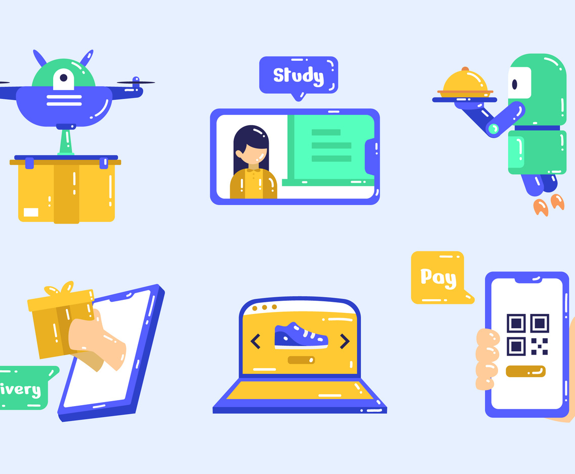 Contactless Technology Icon Set