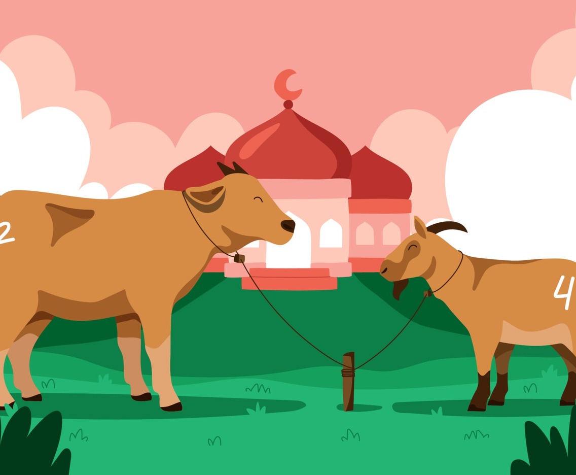 A Cow and Goat Present for Eid Adha