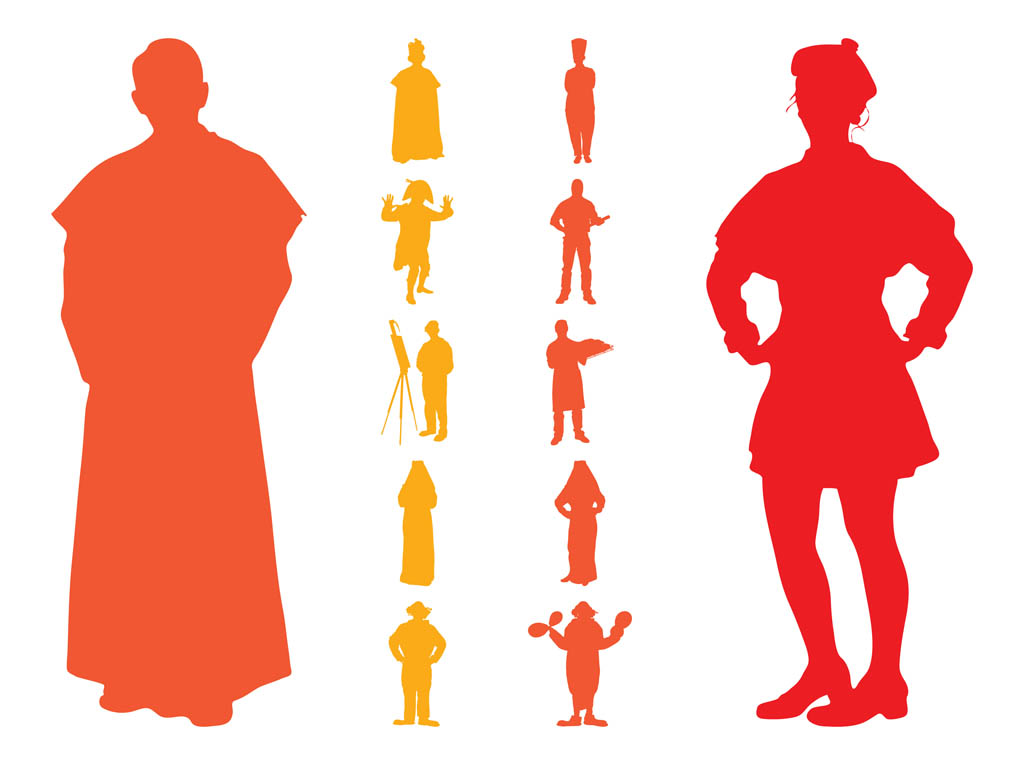 Retro People Silhouettes Pack