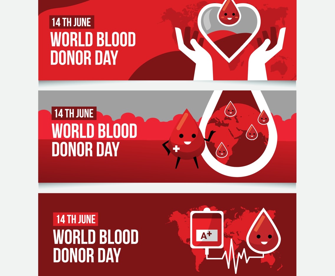 World blood donation banner collection