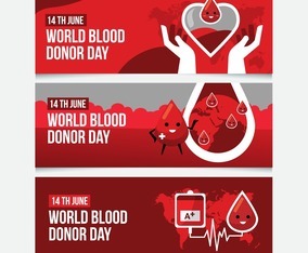 World blood donation banner collection