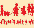 Playing Kids Silhouettes