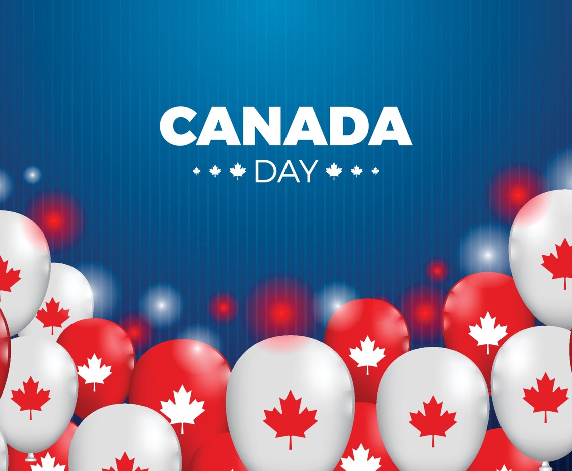 Canada Day with Ballons and Sparkling Illustration