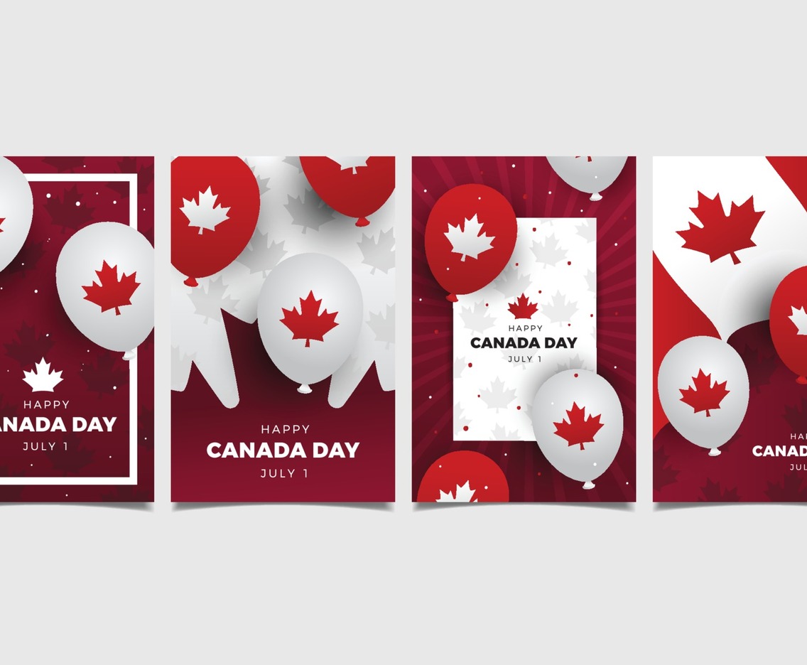 Happy Canada Day with Balloon Element Greeting Card