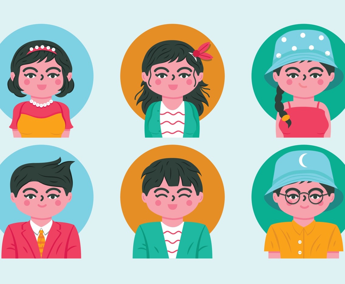 Couple People Avatar Icons Set