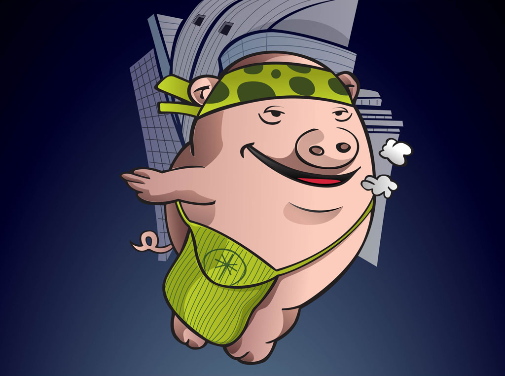Urban Pig Cartoon