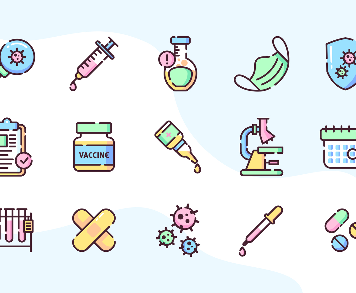 Set of Corona Virus Vaccine Icon