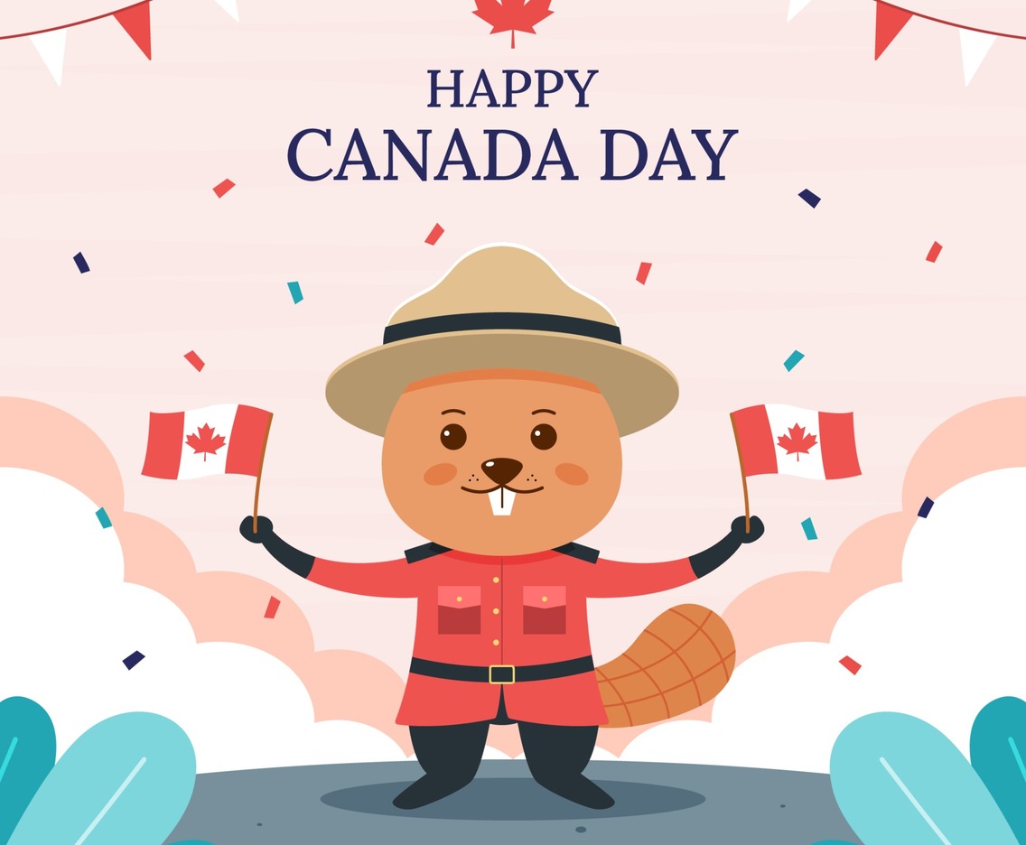 Beaver Celebrating Canada Day