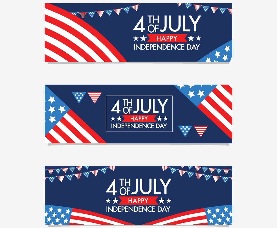 Happy Independence Day 4th of July Banner