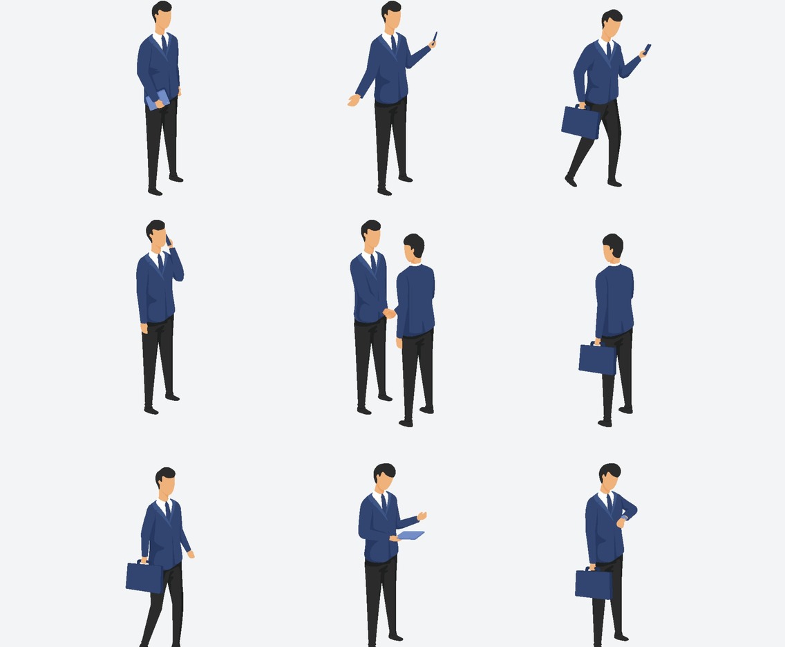 Business People Activity Isometric Character
