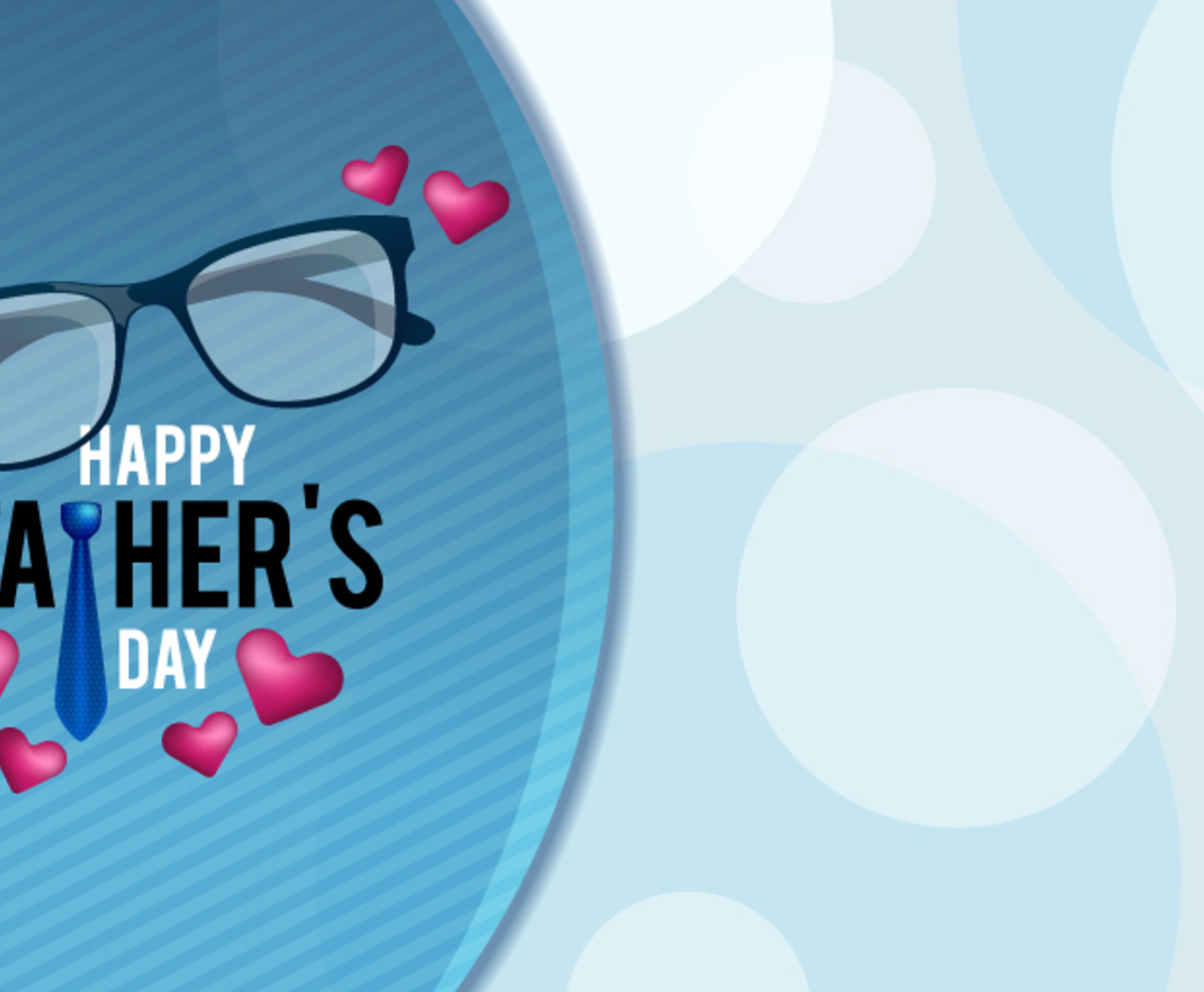 Father's Day Minimalism Background with Tie and Eyeglass