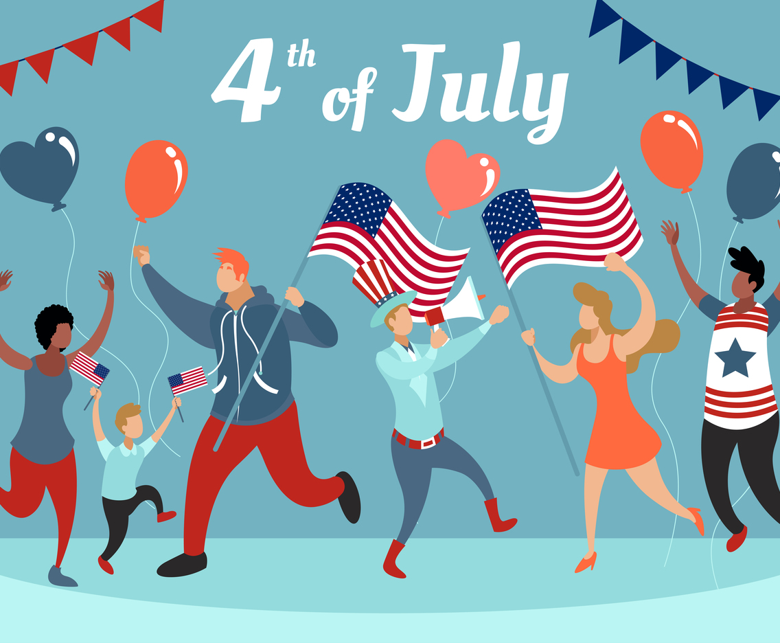 Fourth of July Independence Day Festivity Flat Concept