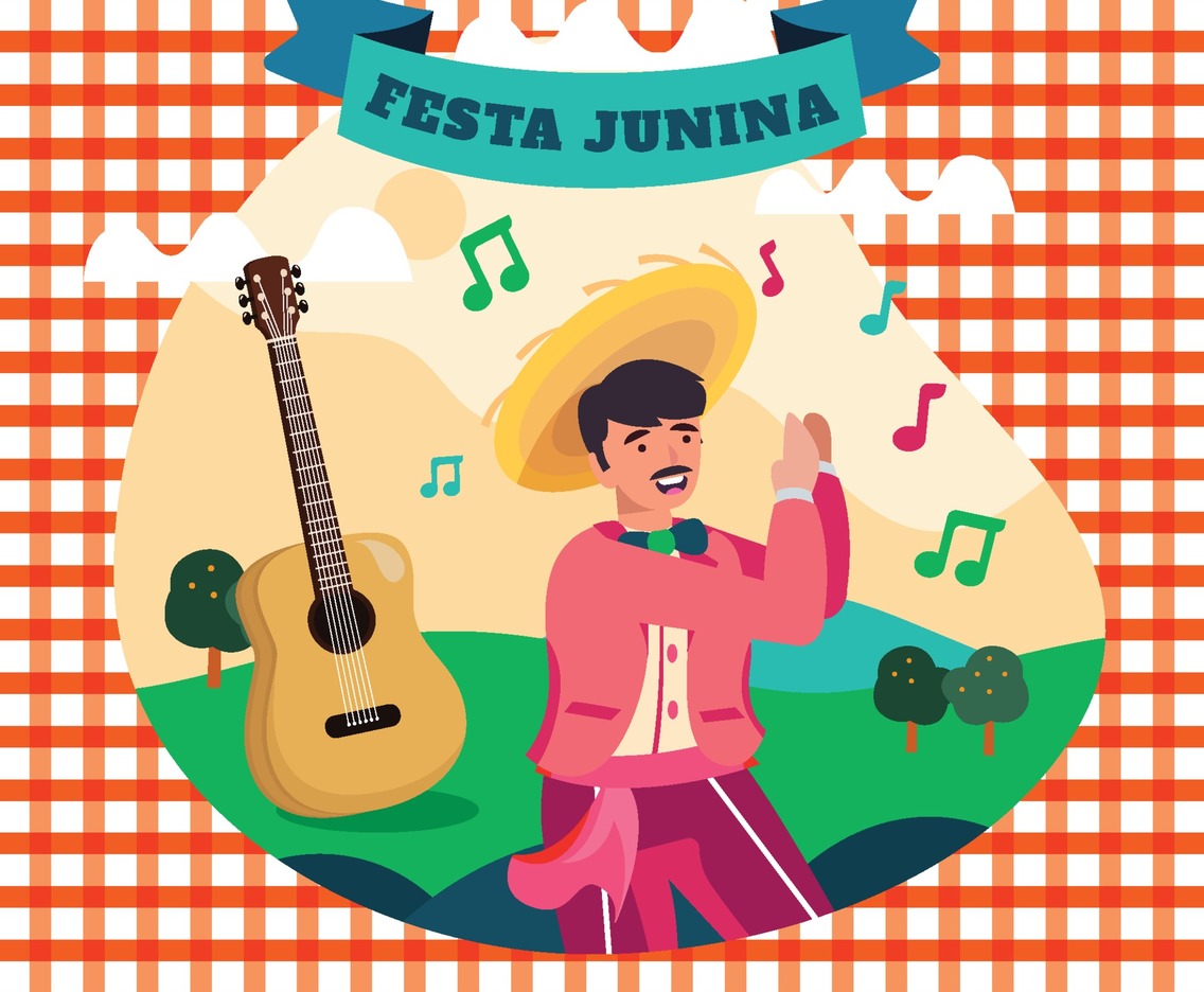 Guitarist Celebrate Festa Junina Festival Concept
